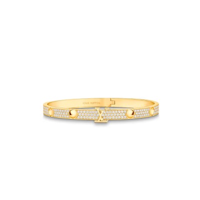 LOUIS VUITTON EMPREINTE BANGLE, YELLOW GOLD AND PAVE DIAMONDS Q95785